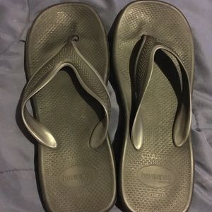 Black flip flops